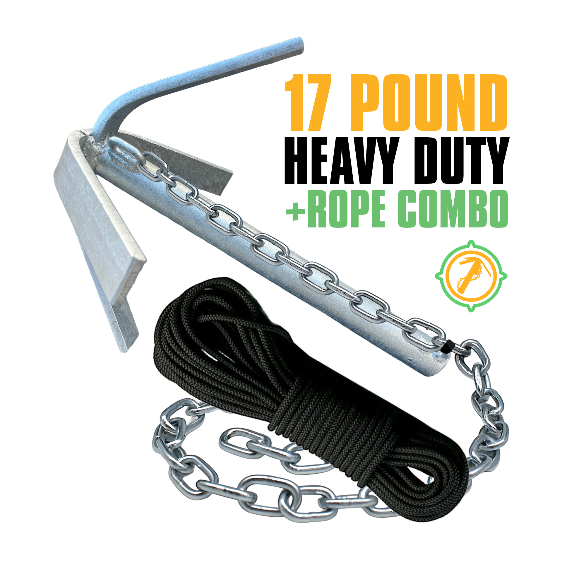 The Heavy Duty (17LB) Anchor & Rope Combo